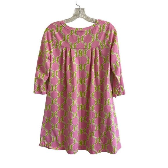 Crown & Ivy Seahorse Jersey Shift Dress Pink Green XS - Picture 2 of 5